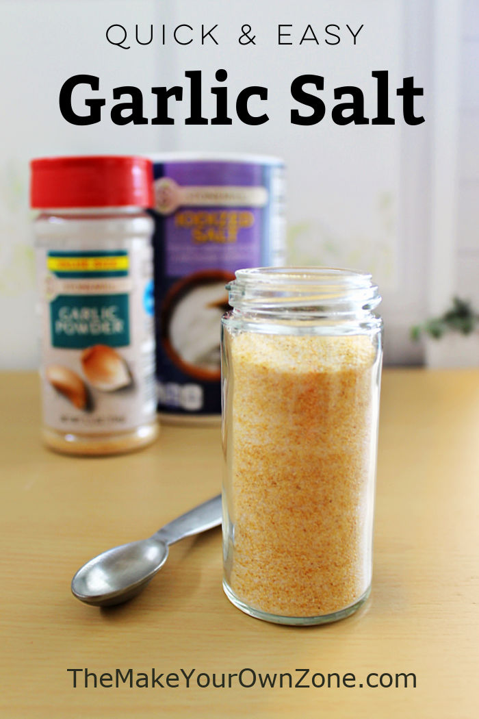 A bottle of garlic salt using garlic powder