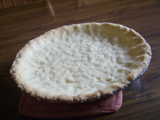 Homemade pie crust you make in the pan