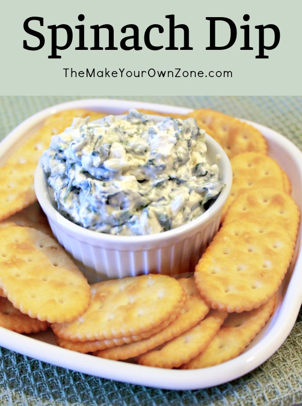 homemade spinach dip and crackers