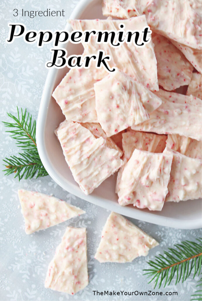 A plate of homemade peppermint bark