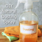 A spray bottle of homemade natural dusting spray