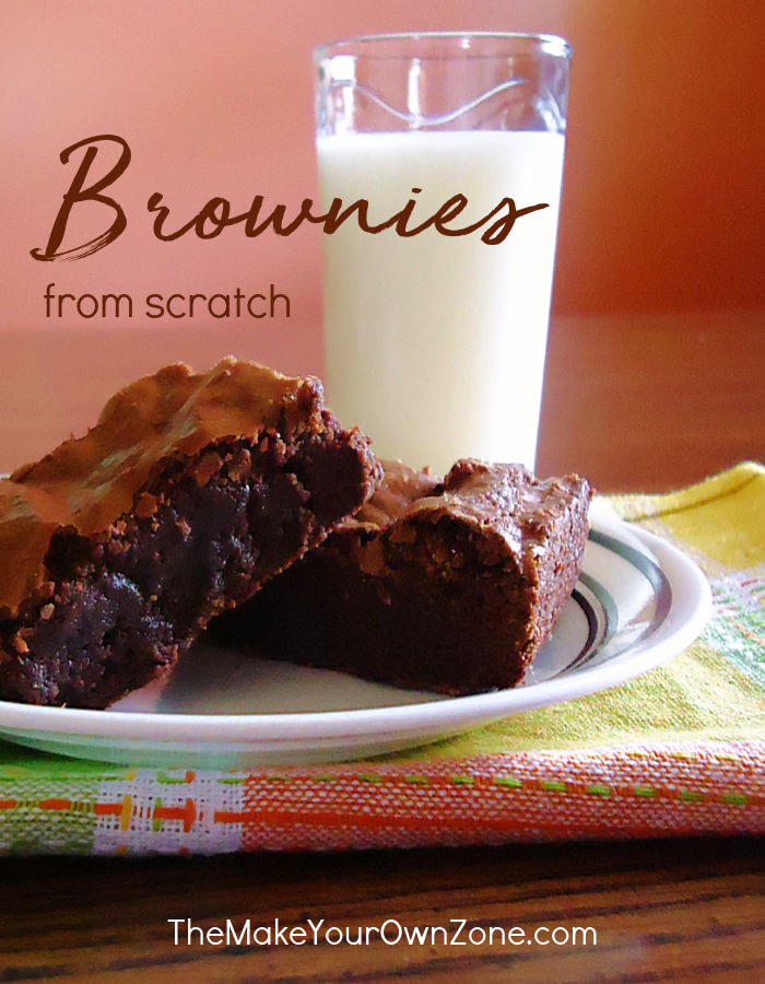 homemade brownies with a glass of milk