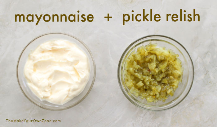 ingredients for homemade tartar sauce