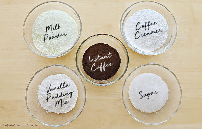 ingredients for homemade coffee mix