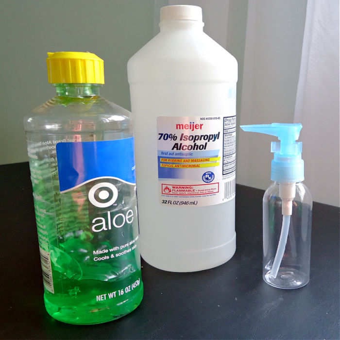 ingredients for homemade hand sanitizer