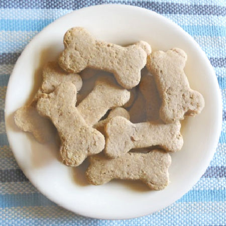 A plate of homemade dog biscuits