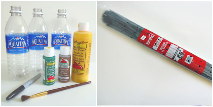 supplies to make water bottle sunflowers