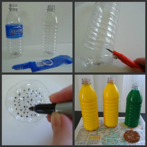 Make s garden sunflower from a water bottle