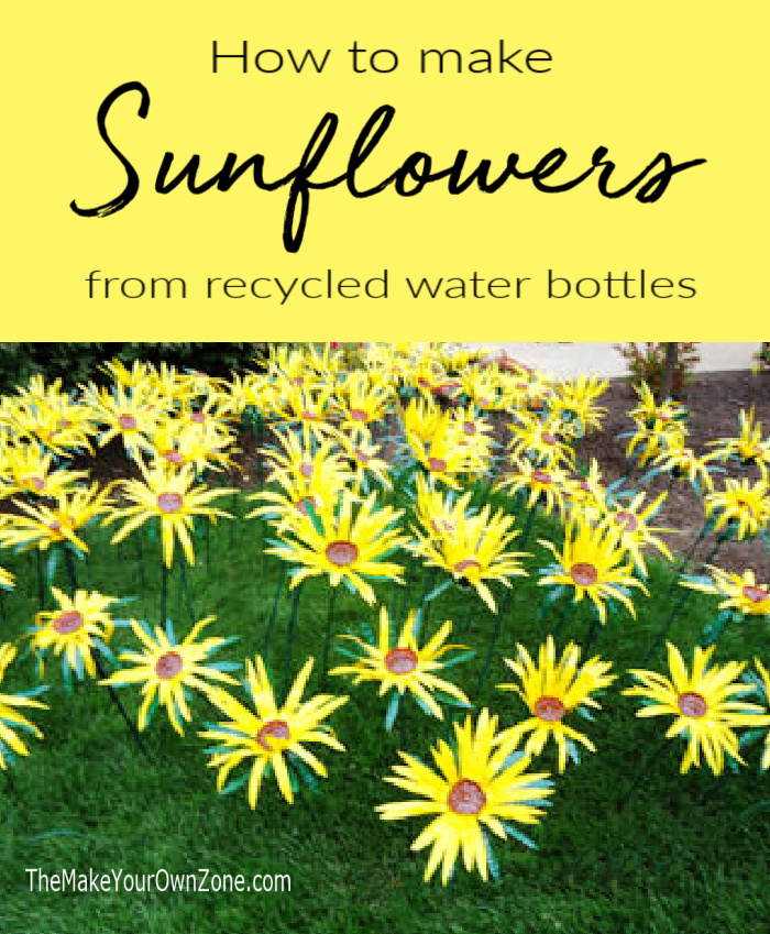 sunflowers made from water bottles