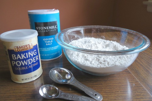flour in mixing bowl