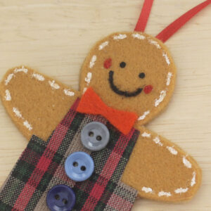 A felt gingerbread homemade ornament