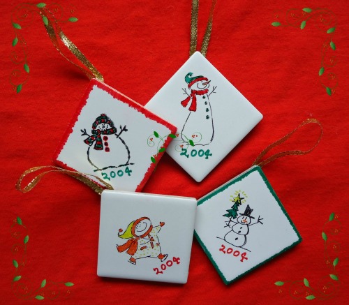 Christmas Craft Flashback 2 Stamped Tile Ornaments The Make