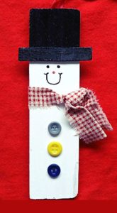 How to make a snowman Christmas ornament from a paint stick stirrer - a craft the kids can do too!