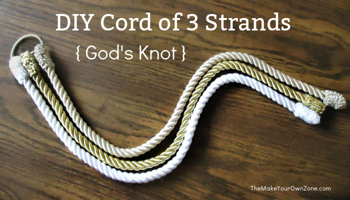 A homemade God's Knot Cord of 3 strands