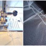 sewing a homemade wedding veil
