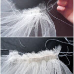 Gathering tulle to make a homemade bridal veil