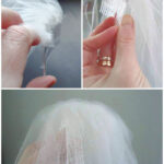 A homemade bridal veil