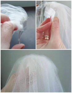 A homemade bridal veil