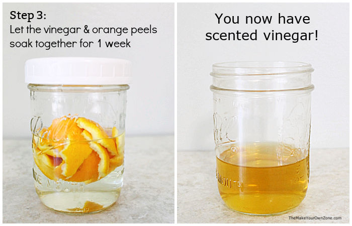 Using orange peels to infuse vinegar