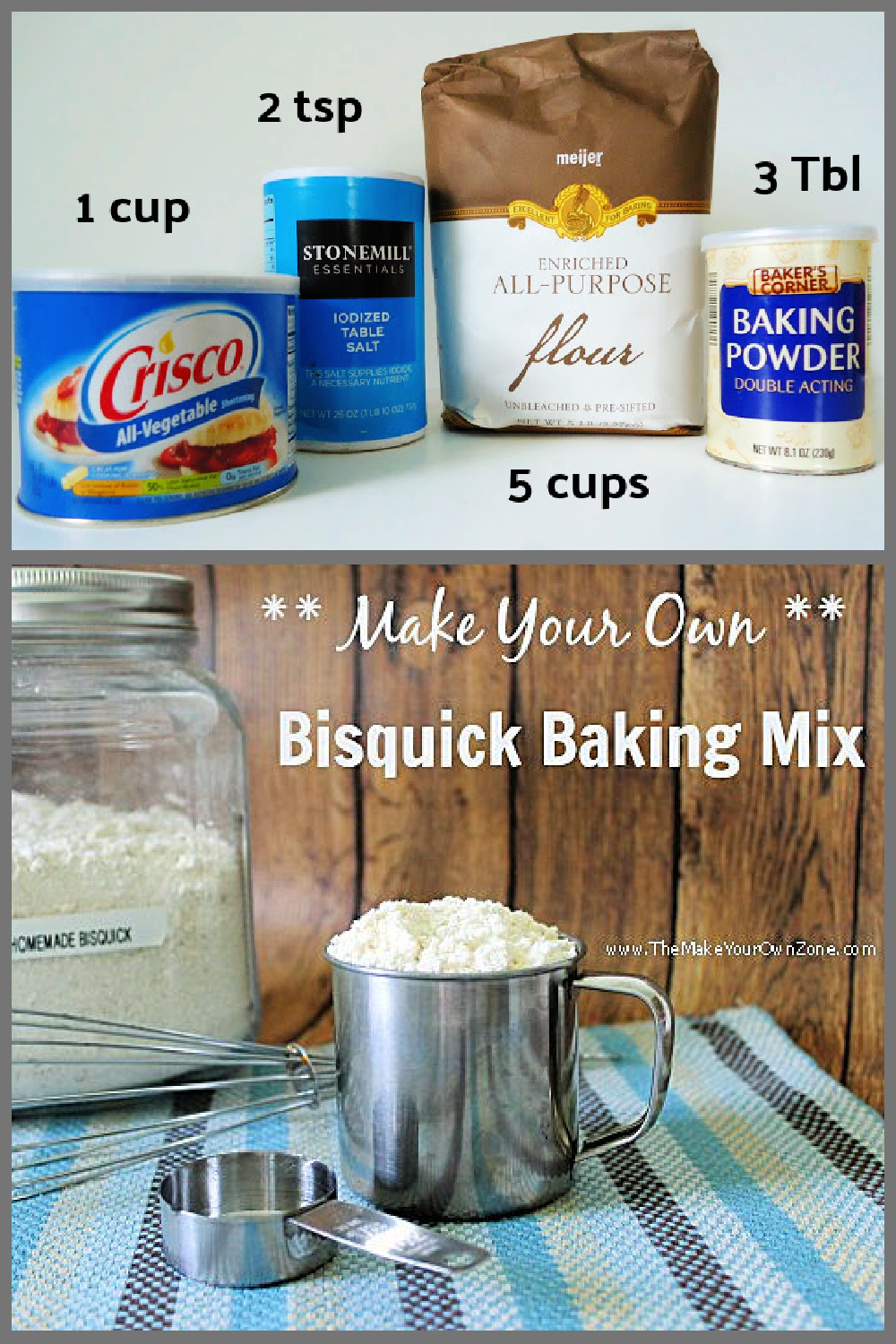 Homemade baking mix with ingredients