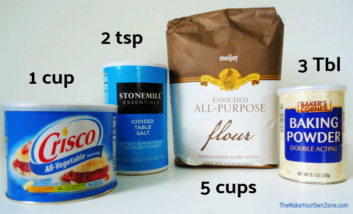 Ingredients to use to make homemade Bisquick