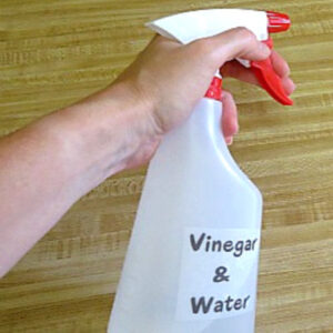 vinegar and water in a spray bottle for cleaning