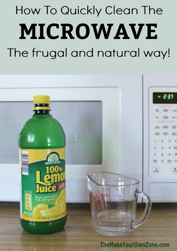 How to clean your microwave the easy way. This homemade solution is frugal and works great!