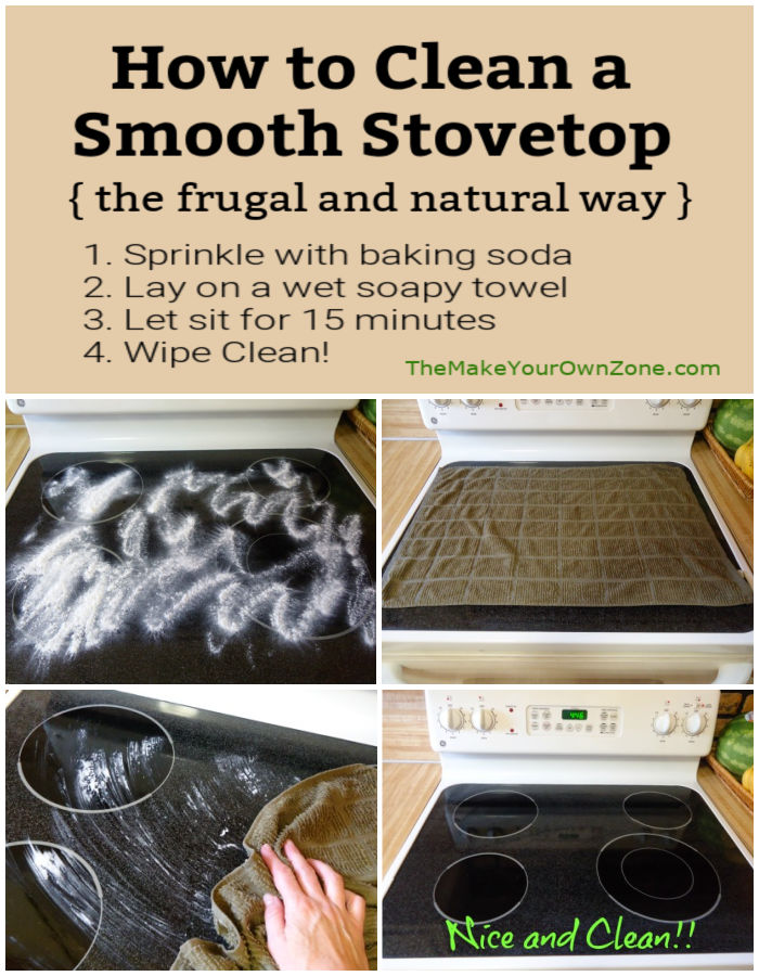 4 steps for cleaning a smooth stove top with baking soda
