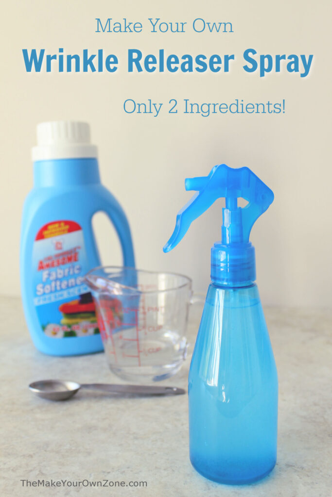 A spray bottle of DIY wrinkle releaser spray
