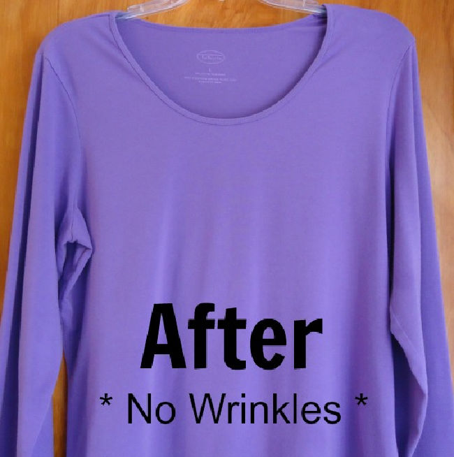 wrinkled shirt using DIY wrinkle releaser