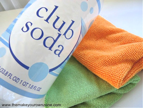 homemade glass cleaner 2 A bottle of club soda to use for cleaning glass