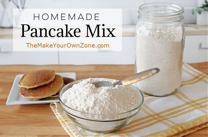 Homemade pancake mix in a jar