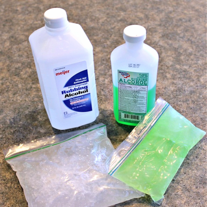 ingredients for homemade ice packs