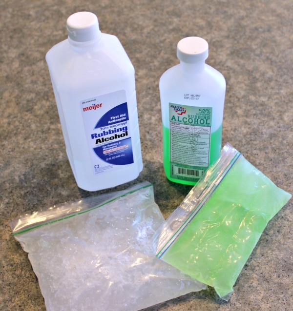 How to make a homemade ice pack using rubbing alcohol