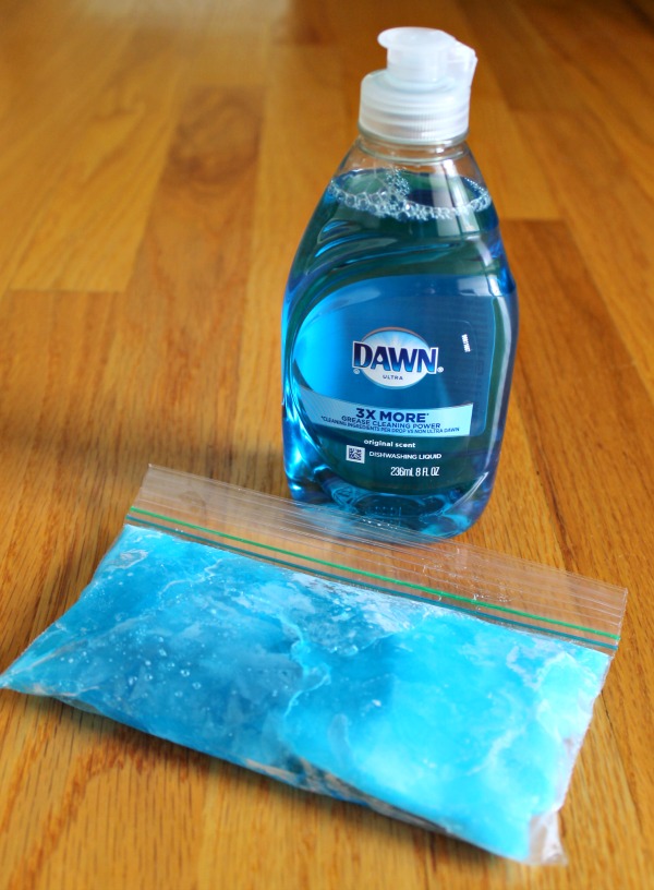 How to make a homemade ice pack using dish soap