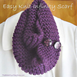 A hand knit infinity scarf