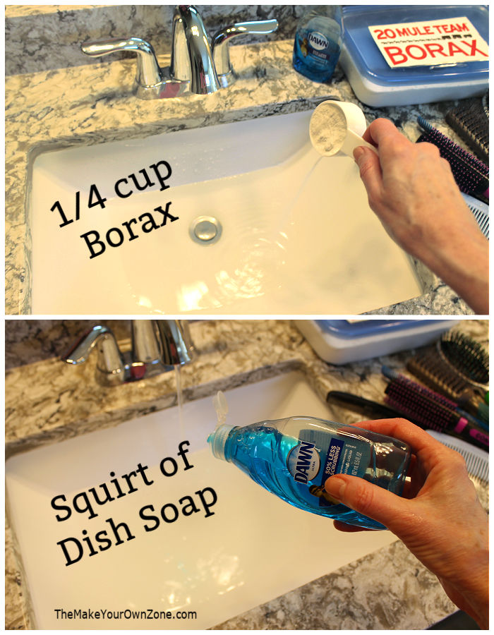 Filling a sink to clean combs and hairbrushes