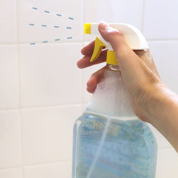 using a homemade daily shower spray