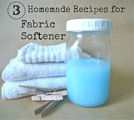 A jar of homemade fabric softener