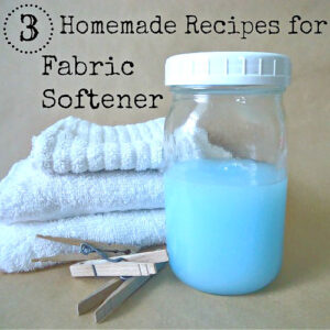A jar of homemade fabric softener