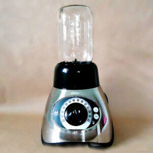 A canning jar on a blender