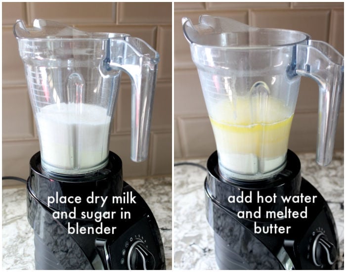 using a blender to make homemade sweetened condensed milk