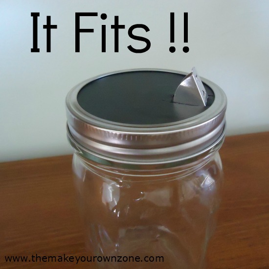 How to make a chalkboard pour spout top for a canning jar - from an old salt container!