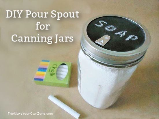 Canning jar pour spout made from a salt container