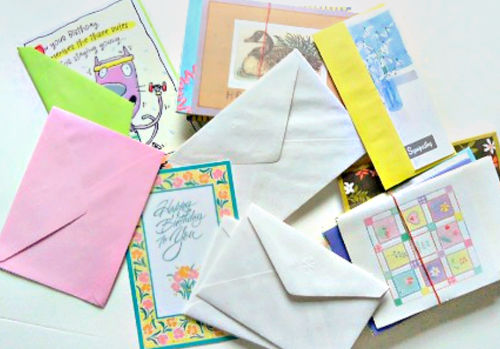 A pile of greeting cards