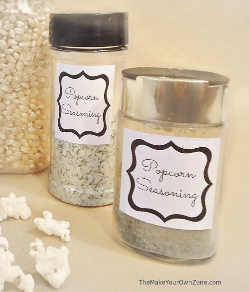jars of homemade popcorn seasoning