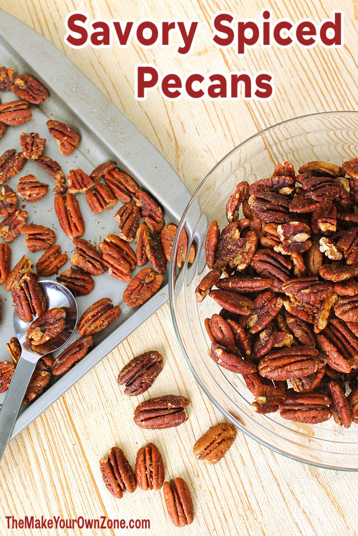 A bowl of homemade savory spiced pecans