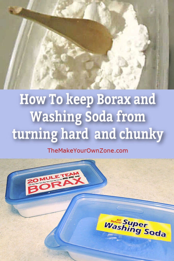 Borax and washing soda in containers