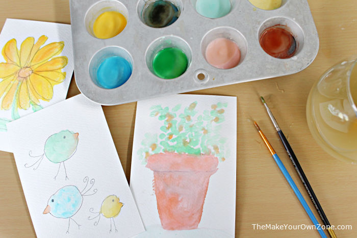 painting pictures with homemade watercolor paints