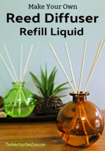 Reed diffusers bottles filled with homemade refill liquid